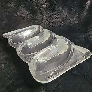 Towle Serving Tray 3-Part Hot & Cold Relish 14"x8" Pintel Collection INDIA